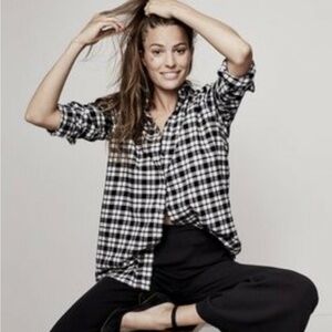 Madewell Black and White Checkered Women's Top